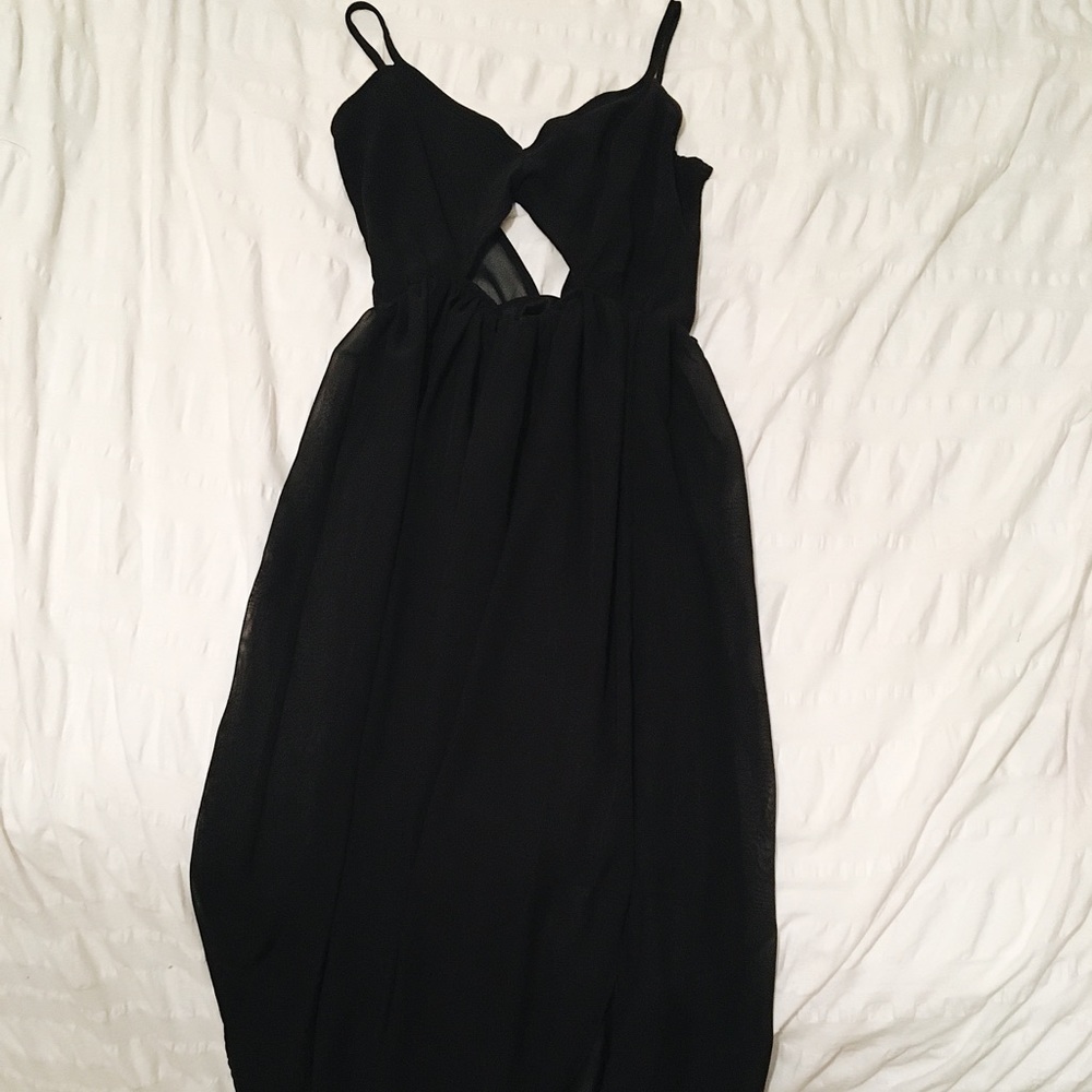 Black Maxi Slit Dress (size XS)
